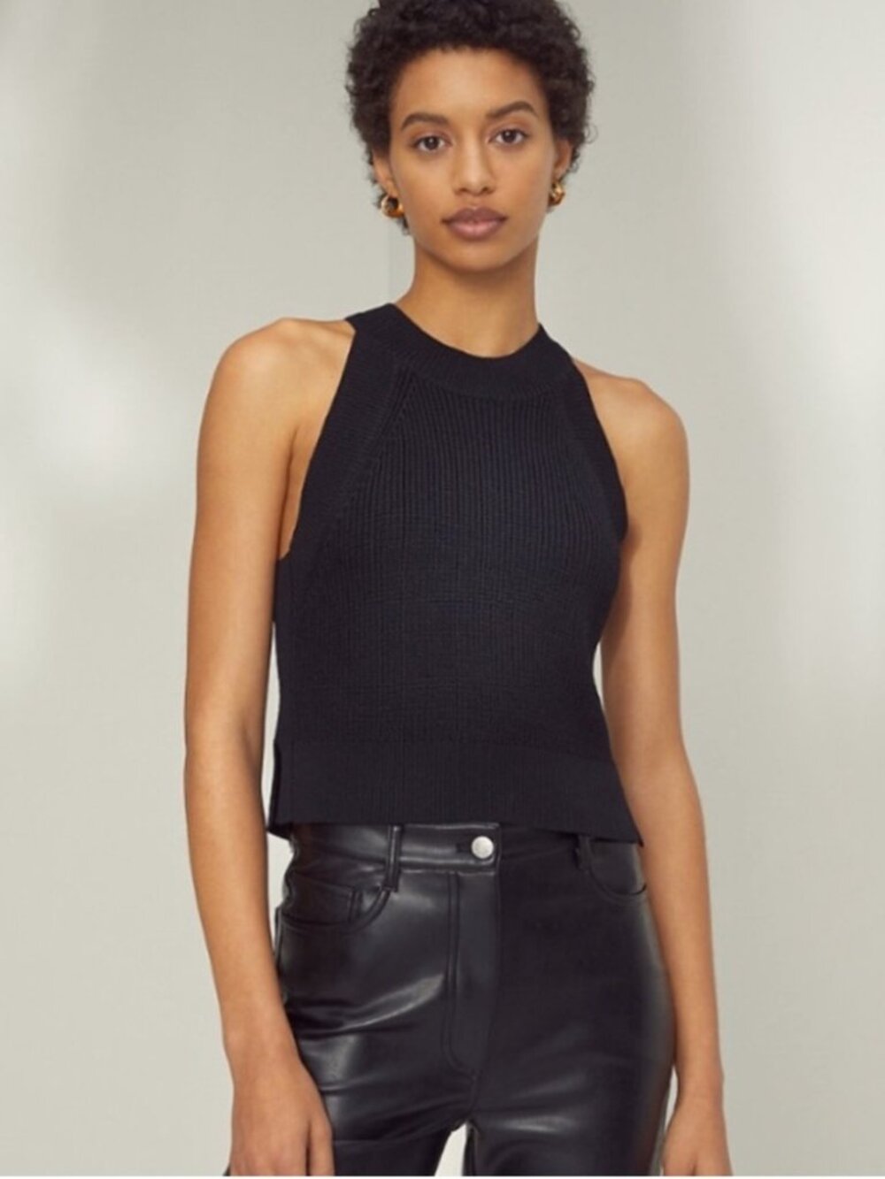 Aritzia Wilfred Orris Sweater Tank in Black XS VGUC